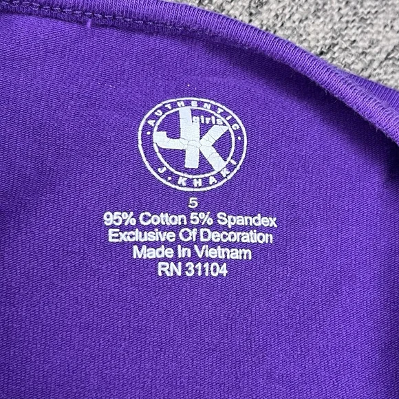 J Khaki Girls 5 Tunic Purple Flower long sleeve - Picture 2 of 6